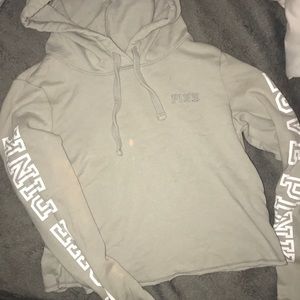 Pink victoria secret crop hoodie